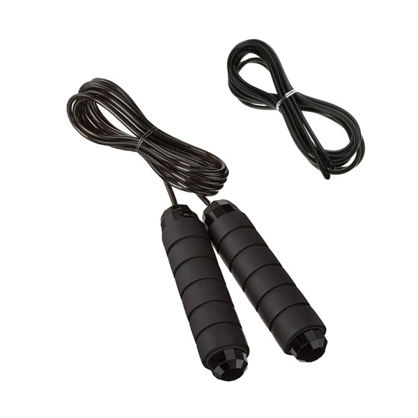 SUPLI Jump Rope, Wire Rope, Rope Length: 1.1 ft (2.8 m), Grip Diameter 1.2 inches (3 cm), Adjustable Length, Includes Bearings, Anti-Slip, For Training, Fitness, Diet, Muscle Training, Adults,
