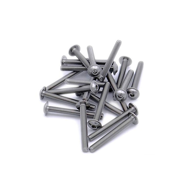 M3 (3mm x 22mm) Flanged Hex Socket Button Machine Screw
