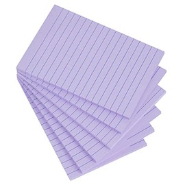 Vanpad Lined Sticky Notes 4X6 in Light Purple Ruled Stickies Super Sticking Power Memo Pads Strong Adhesive, 6 Pads/Pack, 45 Sheets/pad