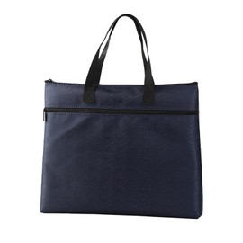 Cosysparks Flat Zip Bag, Large File Bag with Handle, Waterproof A4 Document Bag with 2 Pockets, Oxford A4 Folder Bag for Meeting Office, School and Travel