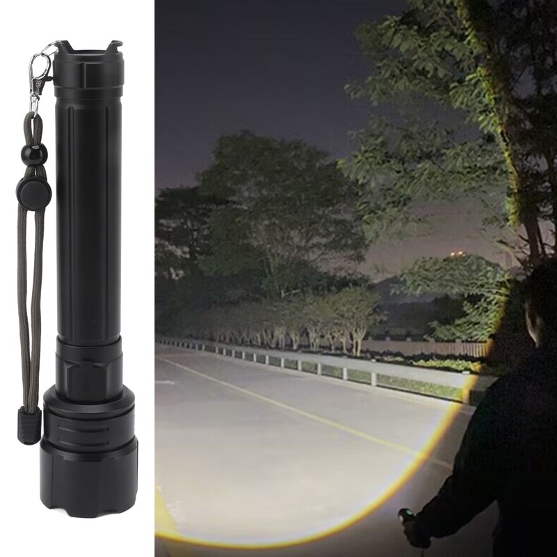 10000LM LED Flashlight USB Rechargeable Portable Adjustable Brightness Waterproof Zoom