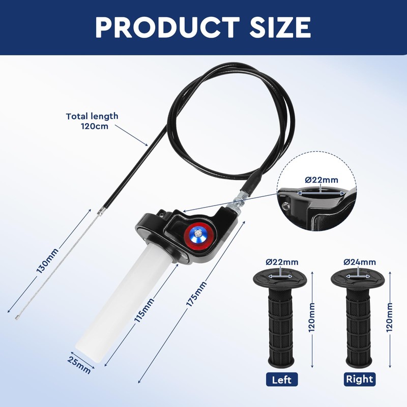 EXLECO Quick Throttle Grip Motorcycle Throttle Grip Set 22 mm