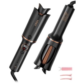 Automatic Rotating Curling Iron – VISKS V668 Pro Ceramic Hair Curler with Keratin-Coated Barrel, Digital Temperature Display, Anti-Scald, 590M Ionic, Tangle-Free, Dual Voltage, 1.5 Inch