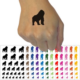 Gorilla Solid Temporary Tattoo Water Resistant Fake Body Art Set Collection - Hot Pink (One Sheet)