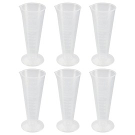 6 Pieces Plastic Measuring Cup 50ml Cone Measuring Cup Measuring Scale Cups Plastic Graduated Measuring Cup Kitchen Measuring Tool, Transparent