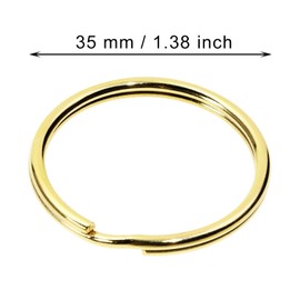 Tupalizy Brass Round Edge Split Key Rings for Home Office Men Women Car Keys Jewelry Keychain Ornaments Name Number Dog Tags Purse Bag Leather Hardware Craft Project, 6PCS (15mm)