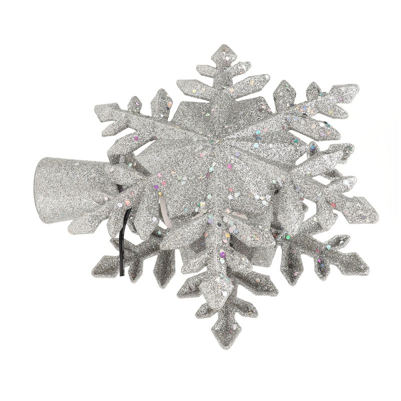 Silver Snowflake Christmas Tree Topper Lighted 3D PVC Christmas Tree
