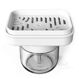 Hoi Pump Dish Soap Dispenser with Integrated Scrubber Holder Empty Soap Bottle 2ea