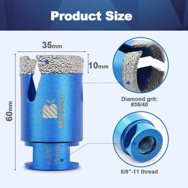 1 3/8 Inch Diamond Core Drill Bit for Porcelain Tile