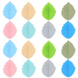 16pcs Knitting Needle Stoppers, Leaf Knitting Needle End Caps 8 Colors Knitting Needle Point Stitch Protectors Silicone Crochet Needle Hugger Tip Topper Cover for Sewing Quilting Accessories