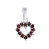 SILVEGO Women's Pendant 925 Sterling Silver with Genuine Garnet Heart,