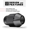 White Knight 1706SBK-4 Black M12x1.25 Bulge Acorn Lug Nut, 4