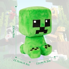 Gsnoniwi Creeper Plush Toy, 23 cm Green Creeper Plush, Cartoon Cuddly Toy, Cute Stuffed Toy, Comfort and Softness, Creative Gifts for Boys and Girls, Birthday Gifts