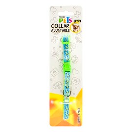 Fancy Pets Collar Extra Chico de Nylon Bordado con Listón y Bandas Reflejantes para Perros, Ajustable, Ideal para Paseos y Seguridad, 1 PZA