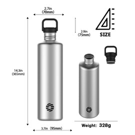 Fjbottle 2Liters Single Wall Sports Water Bottle，Stainless Steel Wide Mouth Large Bottle With Bag，Leakproof Bpa Free Metal Drink Bottle For Gym And Travel