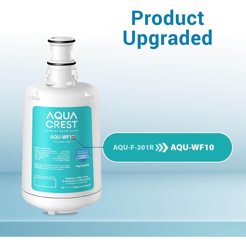 AQUACREST F-201R Filter Cartridge, NSF/ANSI 42 Certified, Replacement for Advanced