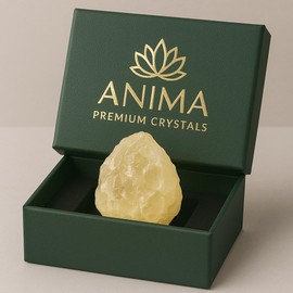 Anima Citrine Crystal – Large 1.6–2" Radiant Yellow Natural Raw Citrine Stone for Abundance, Positivity & Confidence – Ethically Sourced, Presented in Elegant Gift Box