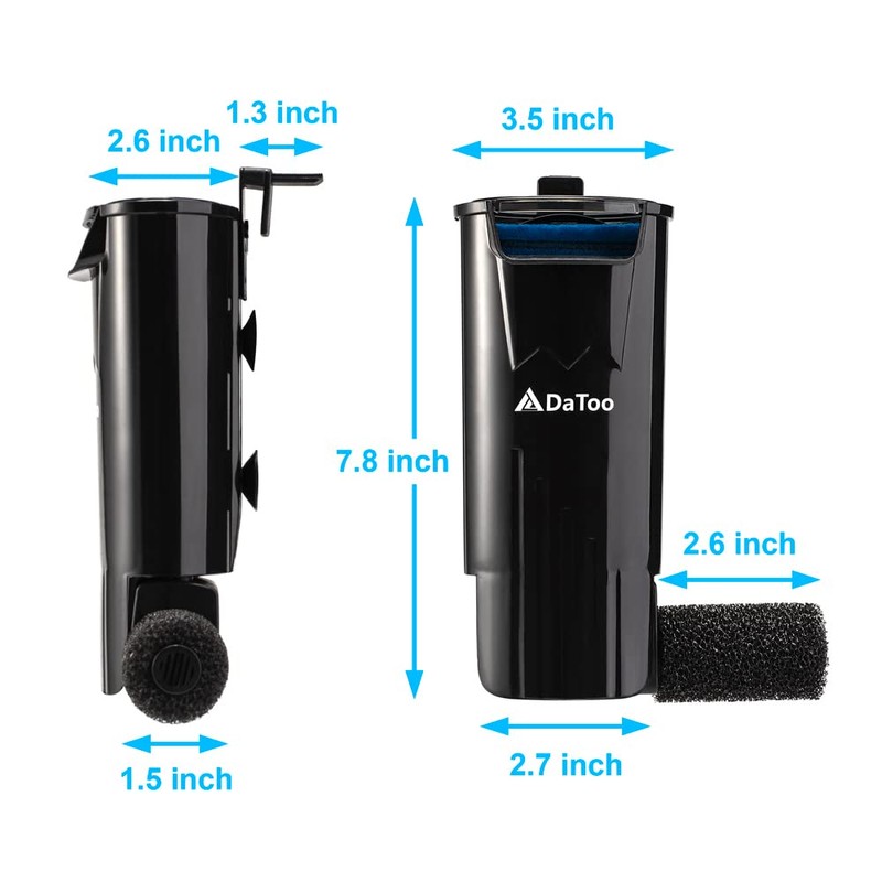 DaToo Aquarium Power Filter in-Tank Ultra Silent Small Fish Tank