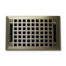 Madelyn Carter Contemporary Artisan Style Vent Cover, Solid Cast Steel Interior, Controls Air Flow, 2 x 10 inches (Overall Face: 3.625 x 11.375 inches), Antique Brass
