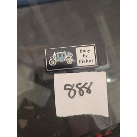 General Motors NOS 1980'S 90'S GM "BODY BY FISHER" ALUMINUM EMBLEM NAMEPLATE OEM ..BIN 888