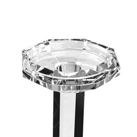 kitCom Crystal Candle Holders Set of 2, 8.27 Inch Tall Crystal Candlestick Holders for Taper, Long Candles or Tea Lights - Home Decoration, Wedding, Housewarming and Graduation Gifts