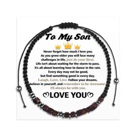 To My Son Graduation Gifts Morse Code Bracelets Son Gifts from Mom Father Back to School Supplies First Day of School Gifts for Son Grandson NephewTeen Gifts Birthday Gifts Christmas Gifts
