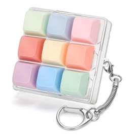 Netholid Colorful Keyboard Fidget Toys for Adults Mechanical Button Keyboard Clicker Keychain for Work Stress Relief Anxiety (9IN1-Style A)