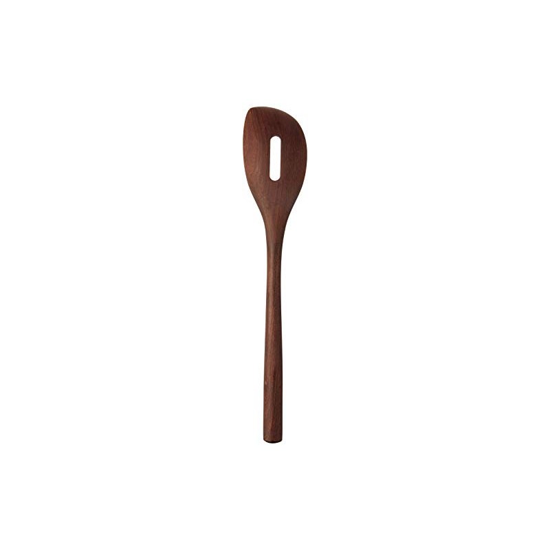 Tovolo 81-29323 Wooden Slotted Cooking Utensil, Toasted Beechwood Kitchen Spoon,