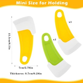 2Pcs Yellow Silicone Pan Cleaning Scraper, Mabor Cleaning Bowl Scraper Dish Scraper for Kitchen Non-stick Plastic Pot Scraper Tool for Pans Pots Cooking Utensils