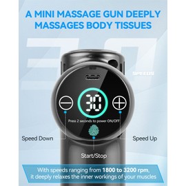 Massagepistole, Lefity Mini Massagepistole, Tiefengewebe Massage Gun, Tragbares Massagegerät, 30 Geschwindigkeiten, LCD-Touchscreen, Massage Pistole zur Muskelkater und Steifheit