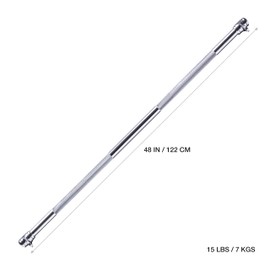 AmStaff Fitness 48" Straight Ez Curl Lat Pull Down Bar with Revolving Double Hook for Dual Pulley Cable Machines, Functional Trainer Multi-Purpose Attachment (Straight Bar)