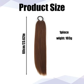 1 Stück Ponytail Extension, Echthaar Zopf 60 Cm Lang, Haarverlängerung Für Natürliches Aussehen, Ideal Für Täglichen Gebrauch Und Besondere Anlässe