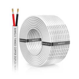 NAOEVO 8 Gauge Marine Wire Duplex, 8 AWG Stranded PVC Marine Electrical Wire, Waterproof/Corrosion Resistant/Tinned Copper Electrical Cable for Boat/Automotive/RV/Solar (60FT)