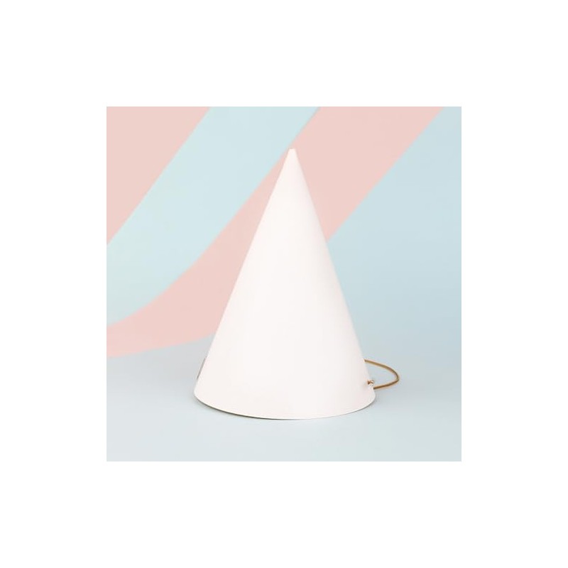 JIHUOO 30 cappelli a cono di carta bianca, per feste