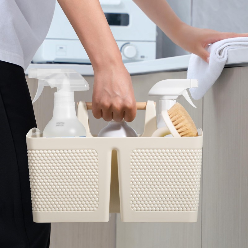 rejomiik Portable Shower Caddy Basket Plastic Cleaning Caddy Organizer Storage