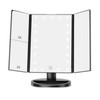 LED Vanity Mirror Three Fold USB Black with Data Cable
