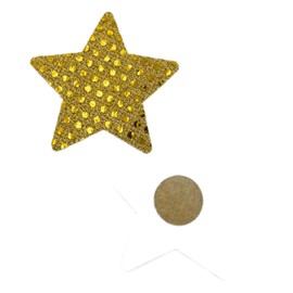FoxYaye Gold Star Nipple Pasties - Sexy Raunchy Covers, Explicit Unisex Nippleless, Self Adhesive Breast Cover Cross Soft Lightweight Breathable Fashion Secret