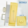 Pocket Door Hardware Mortise Lock with Pull, Privacy Recessed Handle