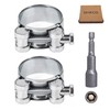 SKIR'CO (Pack of 2) Reinforced Hose Clips 26-28mm Galvanised Steel