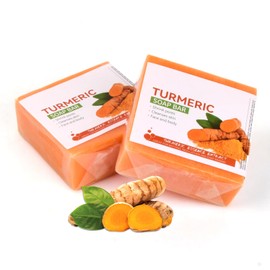 Pack of 2 Kojic Acid Soap, Organic Turmeric Brightening Soap Bar, Turmeric Soap Bar, Natural Soap Turmeric Soap for Face and Body Bath Soap Cleanses and Brightens the Skin