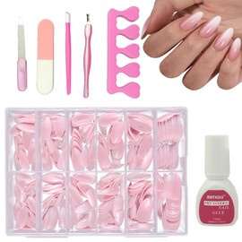 Virellay 360 Pcs Press On Nails Short, Fingernägel Fake Nails, Künstliche Nägel (Ombre Almond, 360pcs)