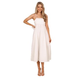 Petal & Pup Women's Alice Bow Back Midi Dress, White