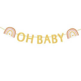 Oh Baby Garland, Baby Shower Banner with Rainbow Motif, Baby Shower Decoration, Gender Reveal Party, Baby Shower Party Decoration, Girls and Boys