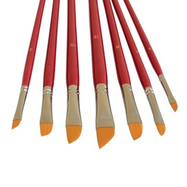 Set of 7 Artist's Schrägzieher Large Scale Brush, Angled Brushes for Acrylic / Watercolour Painting