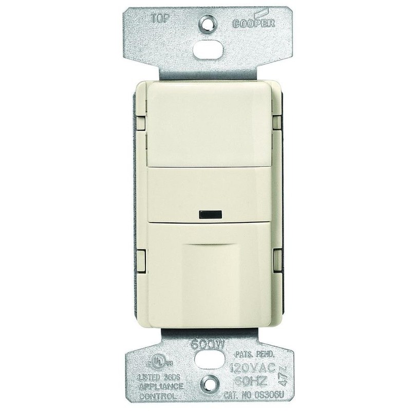 Eaton OS306U-LA 600W Wall Mount Occupancy Vacancy Sensor, Light Almond