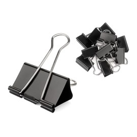 ZZTX Black Binder Clips Paper Clamps Clips Small Size, 0.75 Inches, 36 Pack