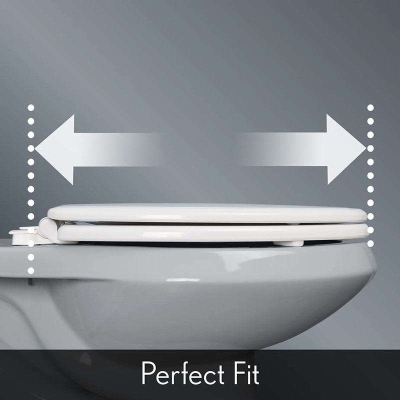 Mayfair Sculptured Shell Toilet Seat, Easy Clean Hinges with Durable