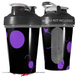 Decal Style Skin Wrap works with Blender Bottle 20oz Lots of Dots Purple on Black (BOTTLE NOT INCLUDED)