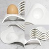 ChasBete Egg Cups Set of 4, Ceramic Egg Holder+ Boiled