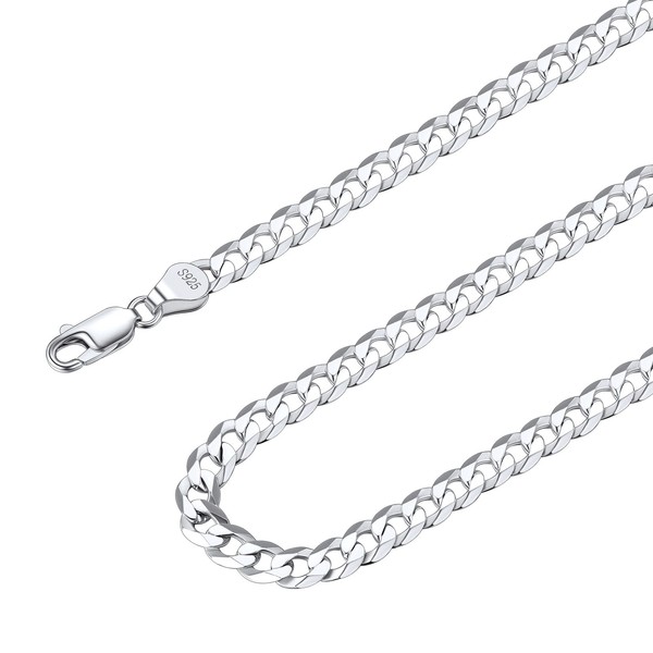 Suplight Sterling Silver Chain Mens 925 Real Curb Link Chains